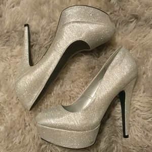 Glitter platform heels